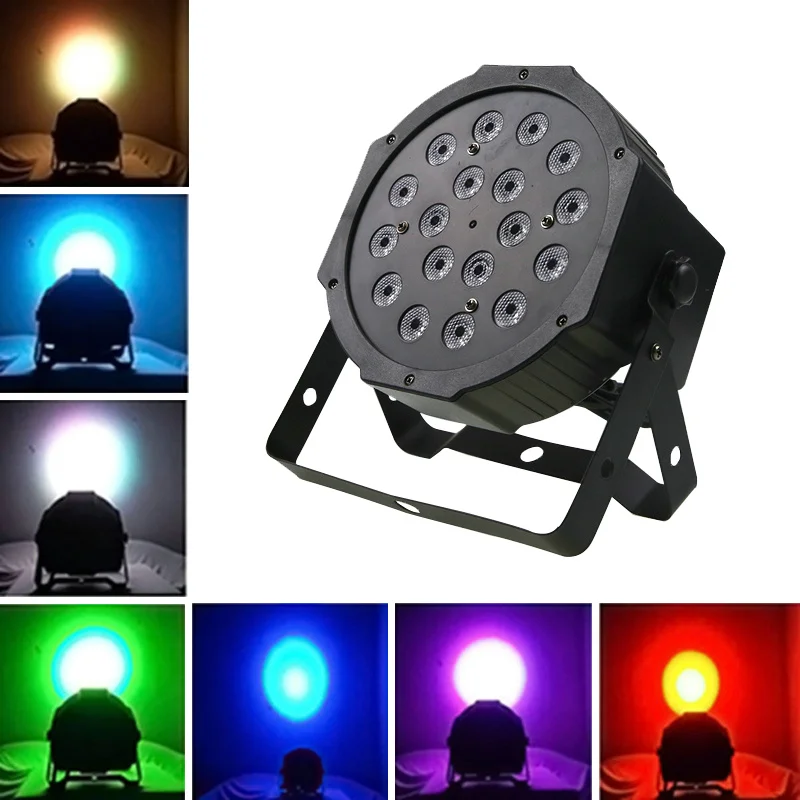 7 Channels 18Leds Flat LED Par RGBW DMX512 Disco Lamp Bulb stage light