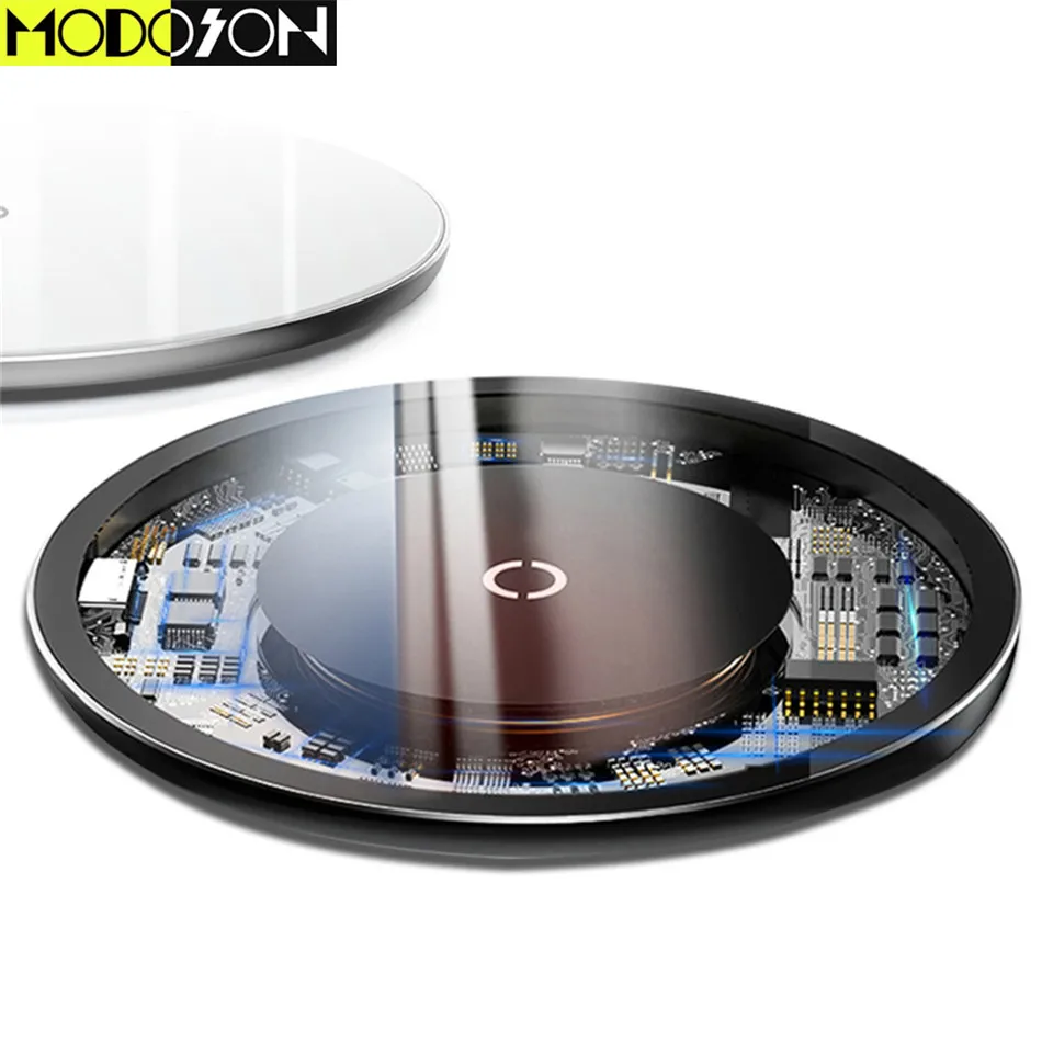 

MODOSON 10W Qi Fast Wireless Charger Visible Element Wireless Charging Pad For Xiaomi Mi iPhone X XS MAX XR 8 Plus Samsung S8 S9