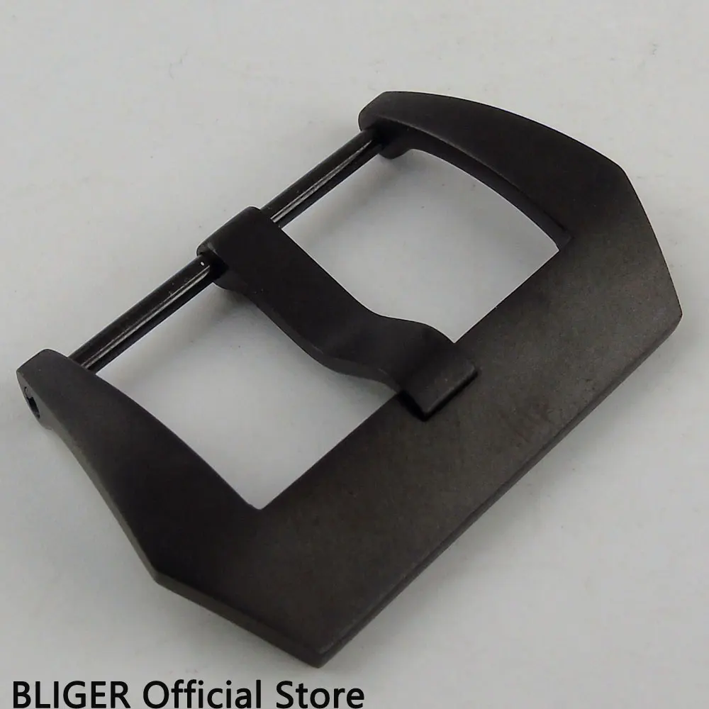 

BLIGER 1/PCS 18MM Width Black Stainless Steel Watch Buckle Black PVD Leather Strap Pin Clasp Buckle BU9