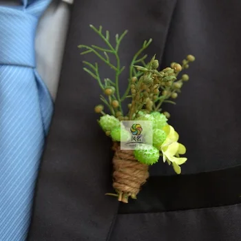 

match Corsage Pin Groom Groomsman Party Prom Wedding Flowers Wedding Best Man Boutonniere Thistle Branches Mix