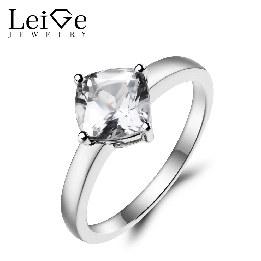 Leige Jewelry Natural White Topaz Ring Promise Ring November Birthstone