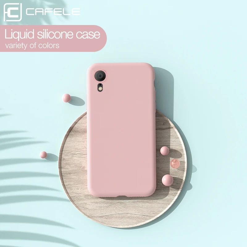

CAFELE Phone Case for iPhone X XR Xs Max Soft Silicone Mobile Phone Cover Simple Cute Candy Color Back Cases For Apple iPhones