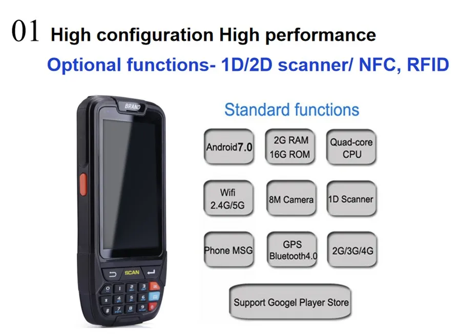 КПК сканер портативный сборщик данных IP65 прочный склад 2D QR 1D лазерный сканер КПК ручной терминал Android сканер штрих-кода