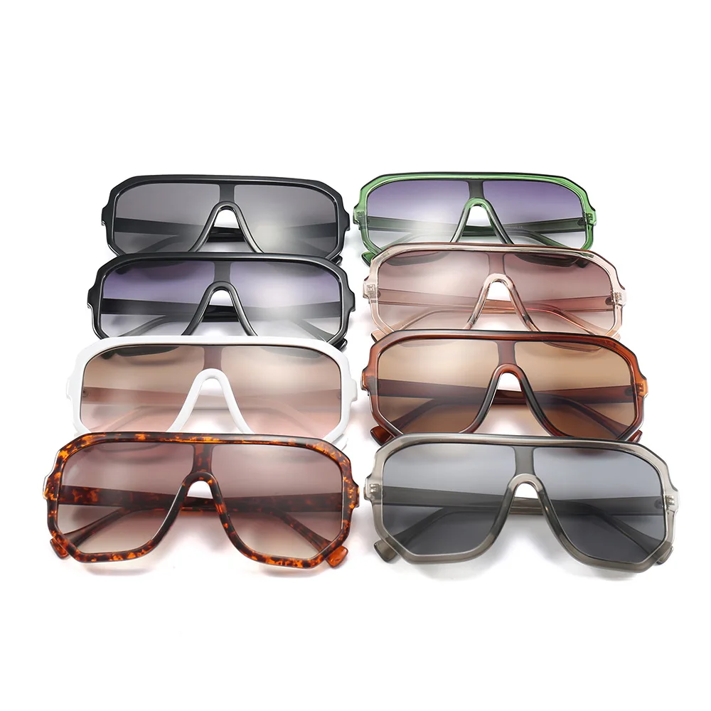 Один объектив негабаритных квадратных солнцезащитных очков для мужчин и женщин Модные Оттенки UV400 Винтажные Очки 46478