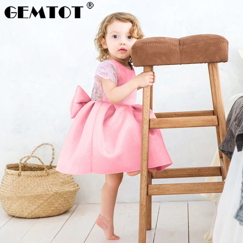 GEMTOT/Детское платье средней длины 2019 г. новое летнее с летящими рукавами для