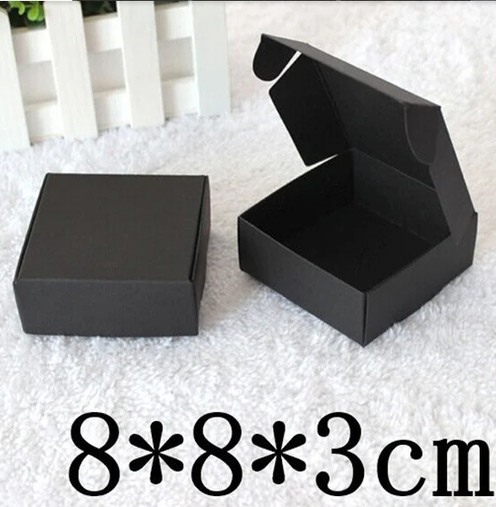 

8*8*3cm Black Paper Box for Handmade Soap Gift Box Food packing 200pcs/lot Free shipping