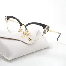 Кошачьи очки для чтения женщин Diamond Cat дальнозоркостью очки дальнозоркость рецепт очки для чтения с коробкой(+ 150