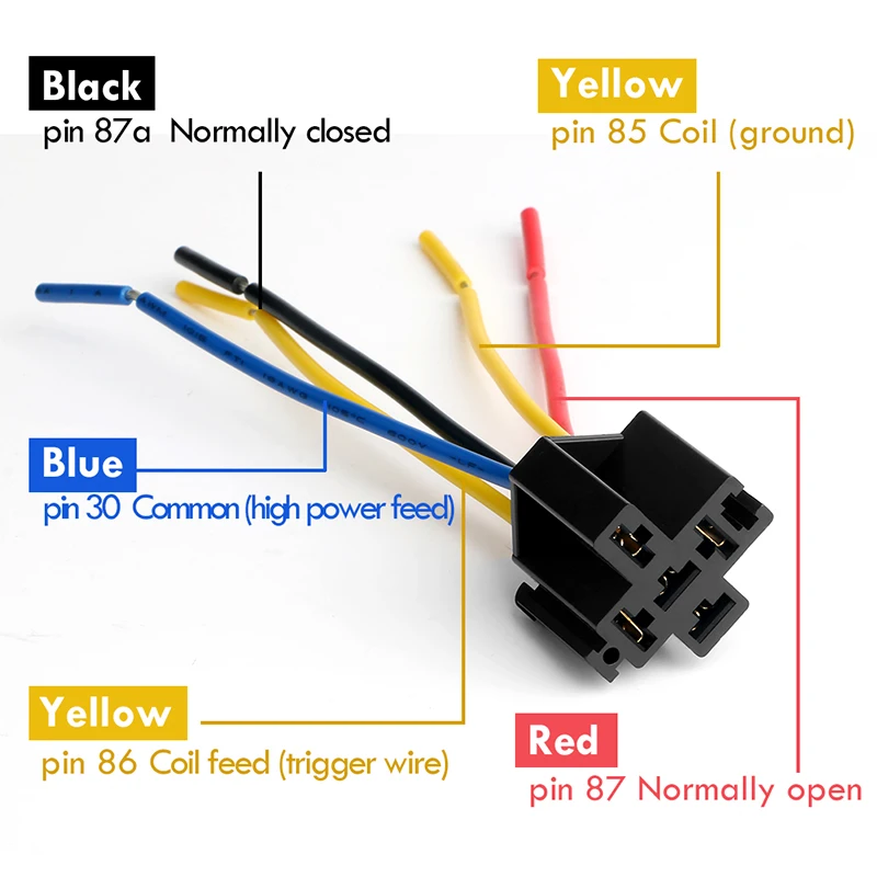 EASYGUARD SPDT автомобильное реле с гнездами провода DC12V 30/40 AMP 5-pin