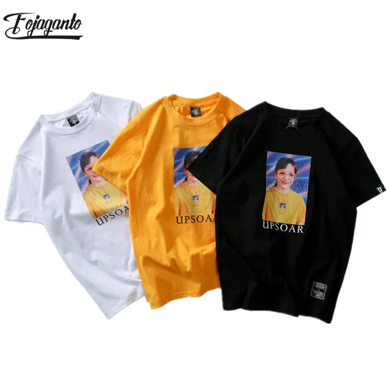 

FOJAGANTO Fashion Brand Men T-Shirts 2019 Summer Printing Male Cotton T Shirt Men's Funny Style Tees Street Clothing