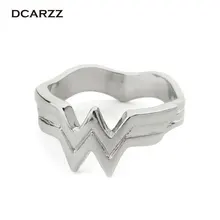 Wonder Woman Stacking Ring,Super Hero 3D Wonder Woman Logo Geeky Engaged Ring,Girl Power Diana Prince Ring Movie Cosplay Jewelry new dc wonder woman super hero girl high school model building block brick toy 41232 wonder woman compatible legoes gift kid set
