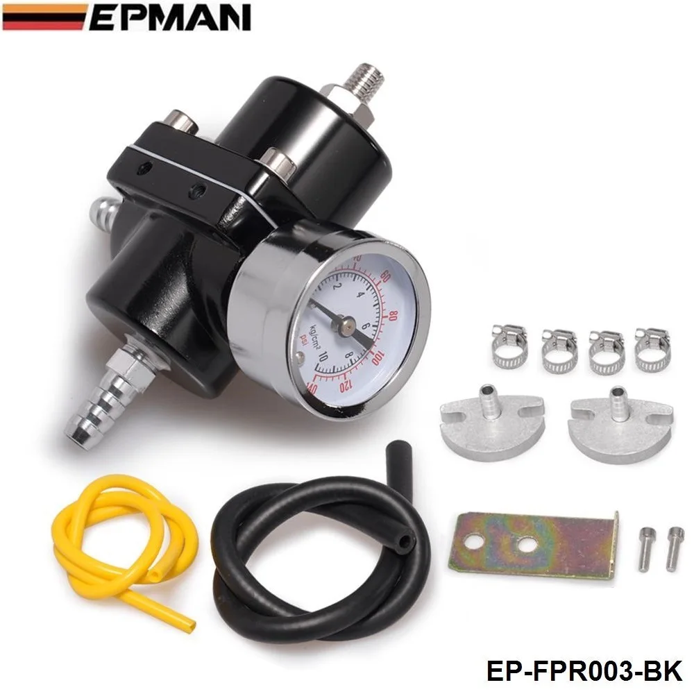 Jdm Универсальный 0-140 PSI Регулируемый регулятор давления топлива FPR/датчик для BMW E39 5 серии подтяжку лица 2000-2003 EP-FPR003 - Цвет: Черный