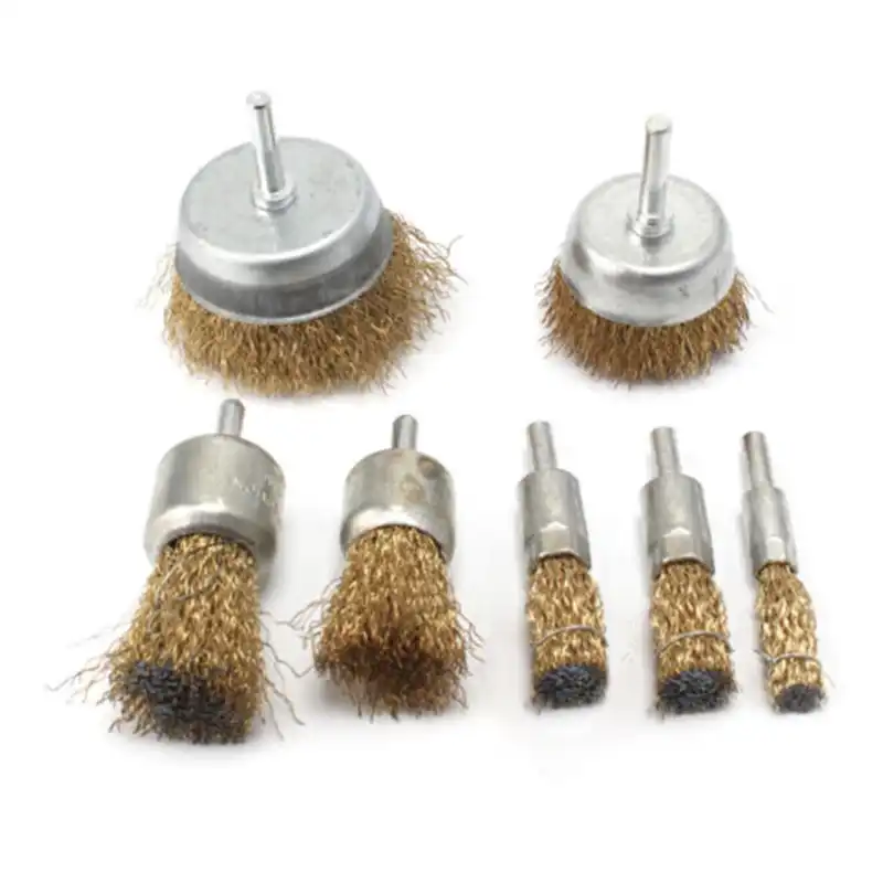 7pcs Mini Wire Brush Set For Rotary Tool Grinder Polishing Drill Rust