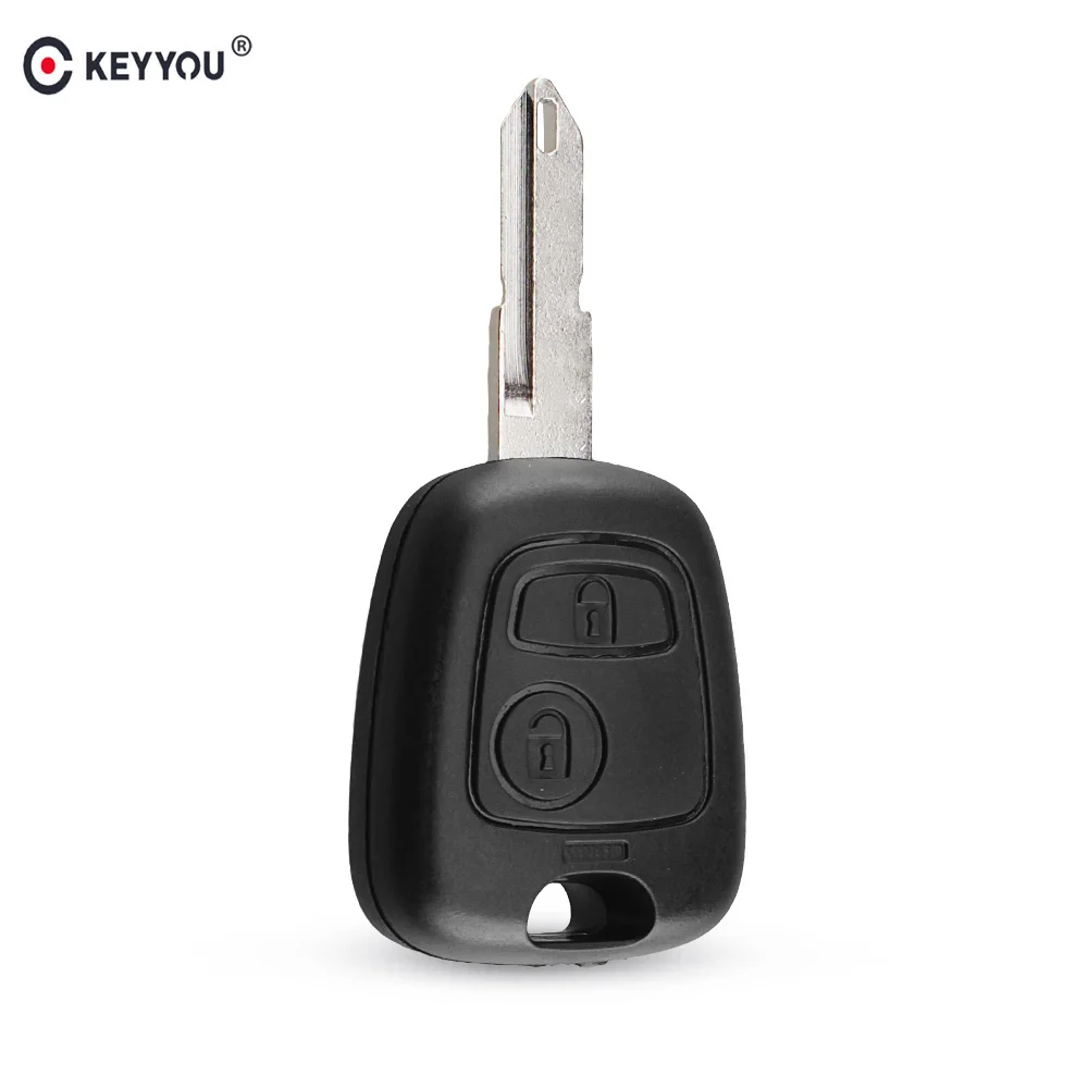 KEYYOU для peugeot 107 206 207 306 307 407 ключа автомобиля Fob ЗАМЕНА 2 кнопки пустой корпус для дистанционного ключа крышка чехол NE73 лезвие