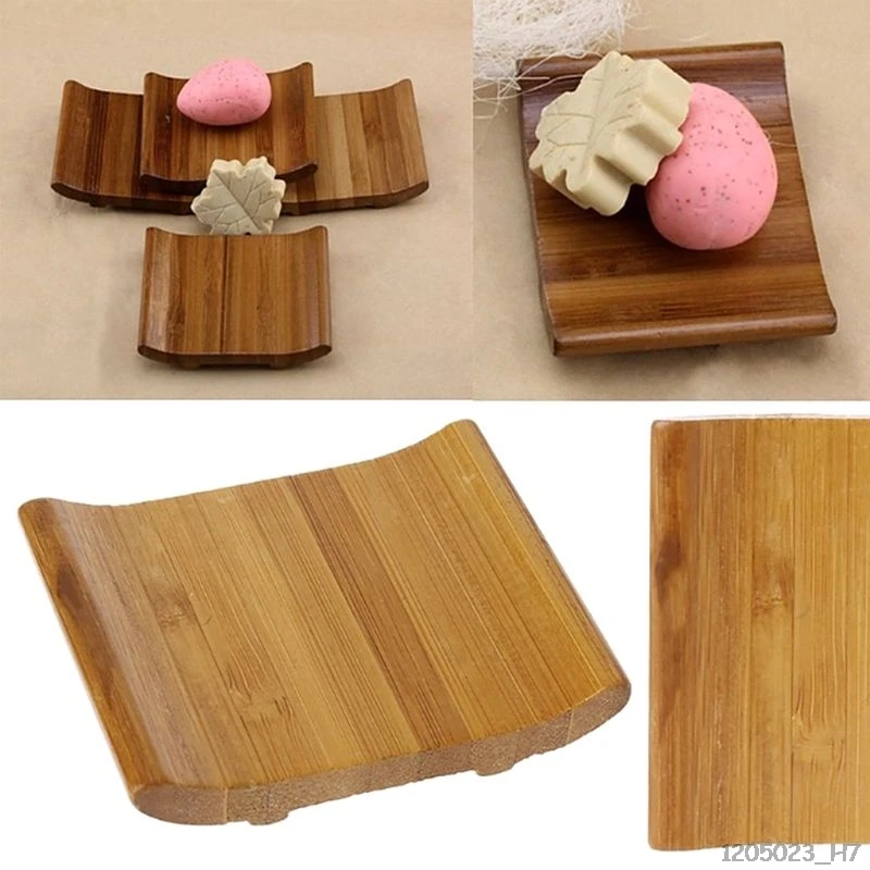 

Nutural Bamboo Soap Holder Dish Tray Stylish Vintage Storage Teacup Mat For Home Bathroom Kitchen