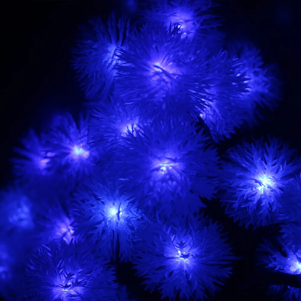 5M 50LED Holiday Snow Flakes Garlands LED String Lights Battery Operated Ferias LED Luzes Cordas Bateria Events and Party Light (2)