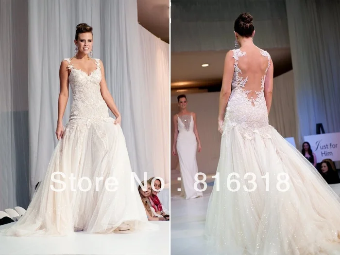 Backless lace tulle wedding dress Backless lace tulle wedding dress