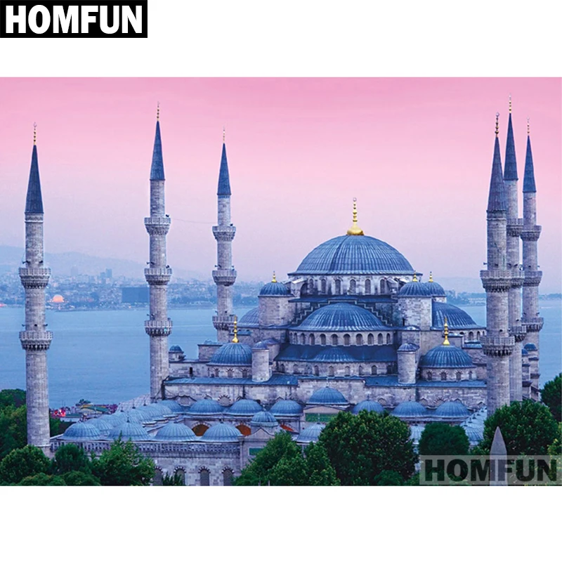 Алмазная 5D картина мечеть HOMFUN A01413 вышивка с квадратными/круглыми стразами сделай