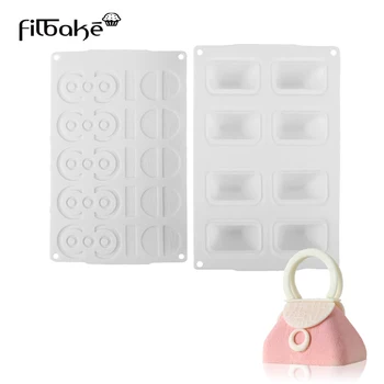

FILBAKE 2PCS/Set 3D Fondant Silicone Mold Lady's Bag Cake Decorating Tools Baking Molds for Chocolate Desserts Mousse Cake Mould