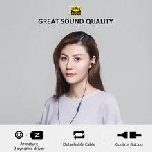 DZAT DT-10 HIFI наушники с микрофоном арматура с двойной динамической катушкой драйвер для прослушивания музыки с усиленными басами наушники со съемным кабелем