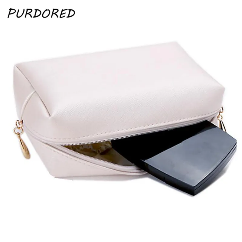 PURDORED 1 قطعة الصلبة حقيبة مستحضرات تجميل سفر المرأة التجميل حقيبة حقيبة مستحضرات تجميل maleta دي maquiagem neceser kosmetyczka دروبشيبينغ