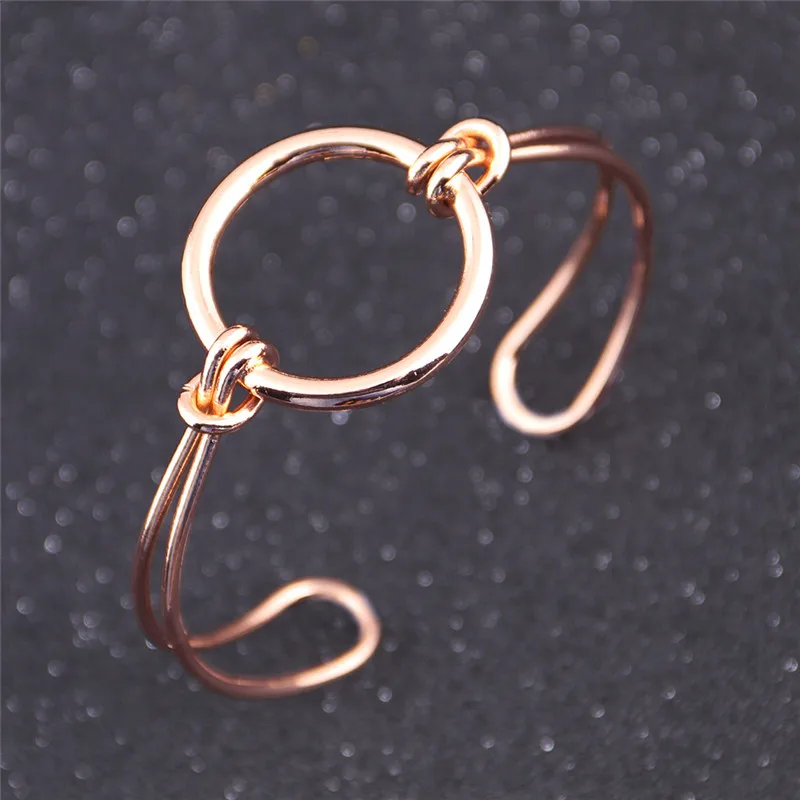 

Drop Shipping Round Cuff Brass Adjustable Bangle Bracelet Rose Gold Color Open Design Women Copper Bangle Bracelet Jewelry