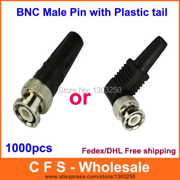CCTV BNC male solderless Straight right angle connector BNC Female