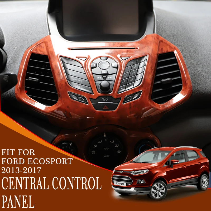 

car Interior Outlet trim carbon fiber mahogany ABS plastic air condition central control panel cover for ford ecosport 2013-2017