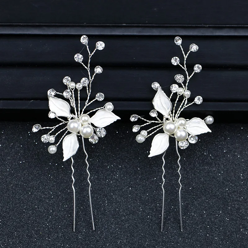 Hair Pins Silver Pearl (2)