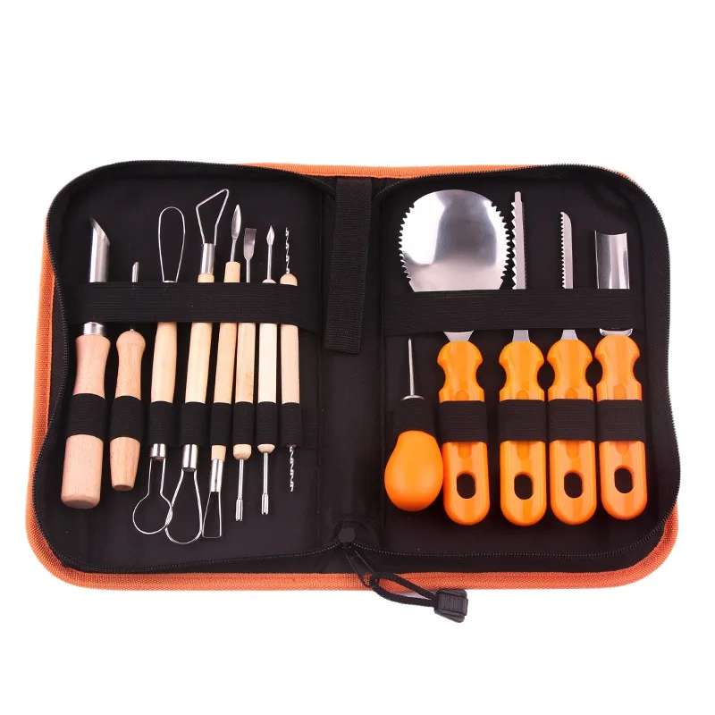 

Halloween Pumpkin Carving Tools Fruit Vegetable Cutter Halloween Sculpting Kit with 6 Double Sided Piece Kitchen Tool