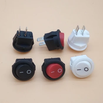 

10PCS Round Rocker Switch 16.5mm 2 PINS 2 Position ON-OFF SPST 3A/250V 6A/125V AC Black