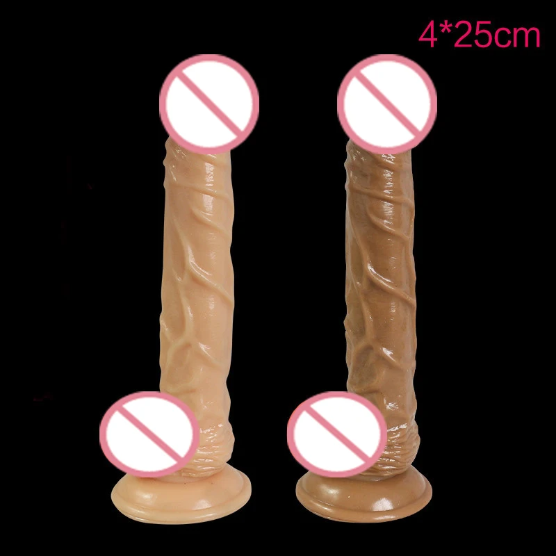 Sex Shop Big font b Dildo b font 4 25 Simulation Penis Realistic Penis With Suction