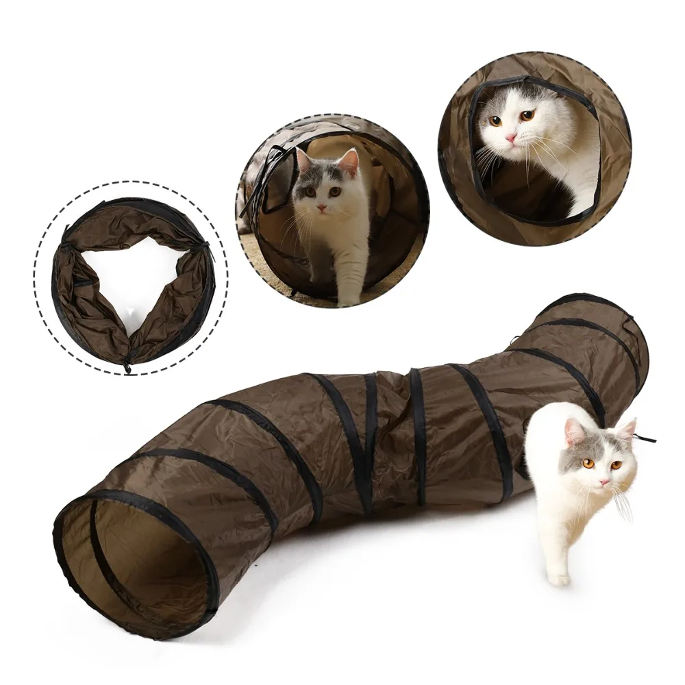 Забавный Кот туннельная игрушка для питомцев палатка игрушка Складная 4 отверстия кошачий туннель с шариком котёнок Кот Игрушка товары для кошек