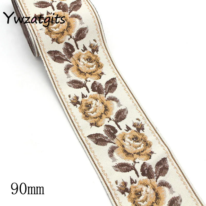Ywzatgits 1 ярд/лот Этнические вышитые жаккардовые ленты отделка DIY для украшения ручной работы швейная одежда головные уборы YQ0701 - Цвет: Style 23 90mm