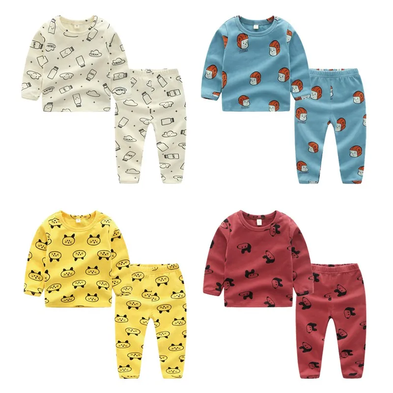 COOTELILI Kids Thermal Underwear Cartoon Cotton Thick Boys Pyjamas Girls Sets For Winter Children Long Johns Warm Suits 90-130cm (5)