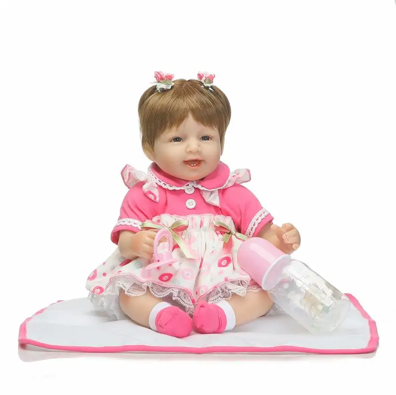 40cm Vinyl Newborn Girl Babies Dolls Soft Body Silicone Reborn Baby