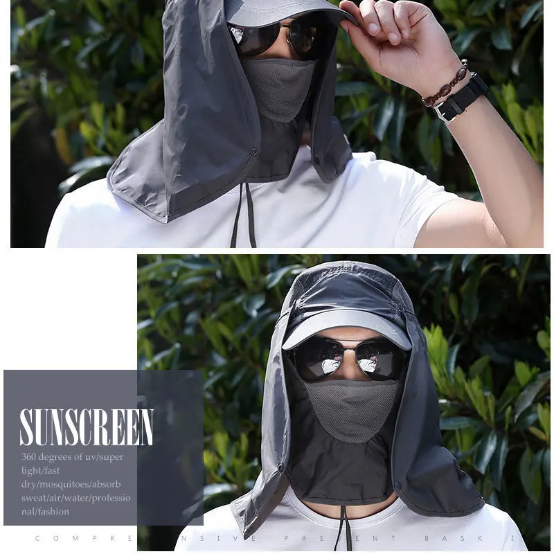 Женская Мужская Солнцезащитная шляпа с клапаном для лица, профессиональная летняя солнцезащитная Кепка, рыбацкая Кепка, Солнцезащитная маска, Кепка для улицы
