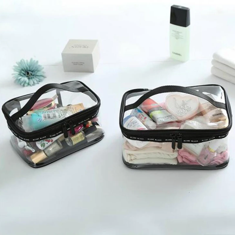 Водостойкий прозрачный ПВХ для ванной косметичка женщин Make Up Case путешествия