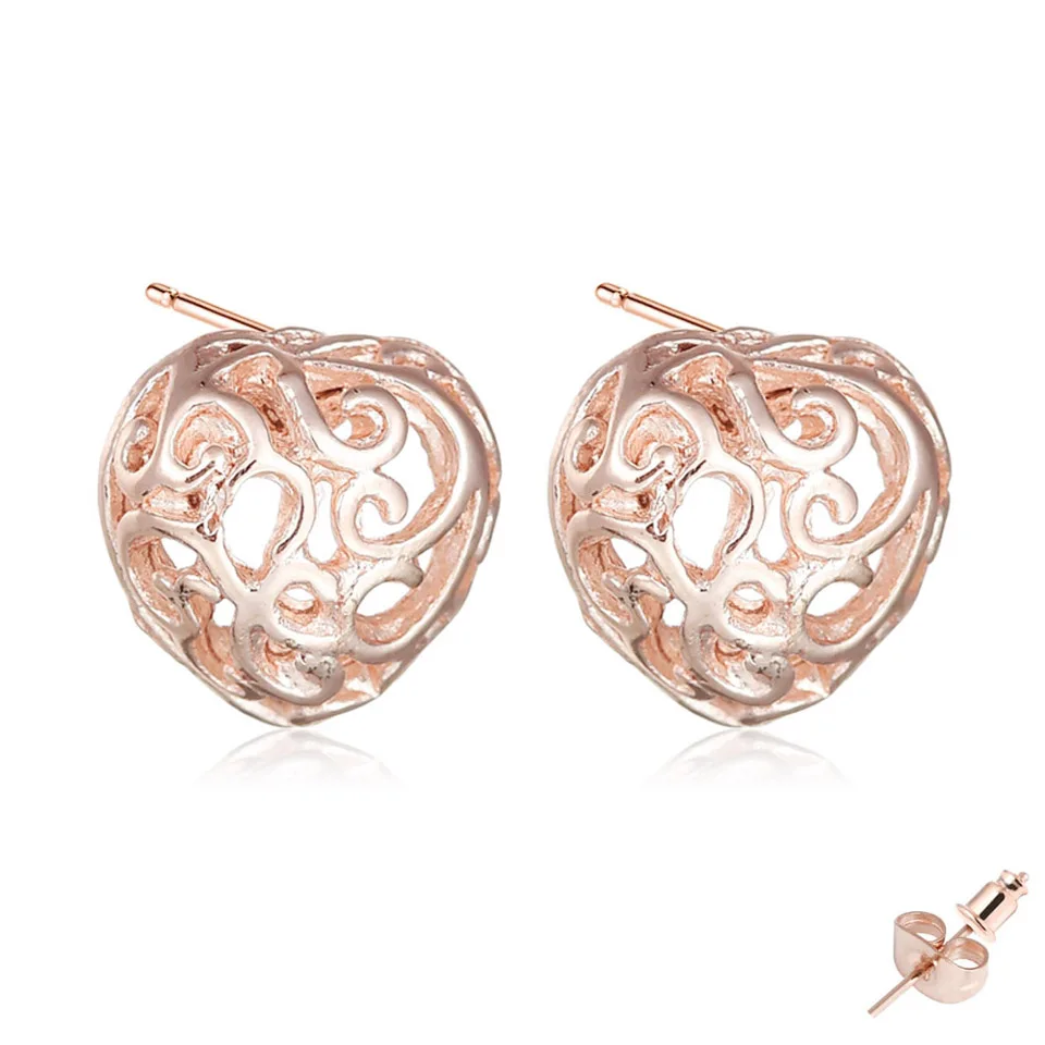 

Bohemian Rose Gold Metal Alloy Hollow Apple Earrings Ladies Simple Fashion New Earrings Female Jewelry New Year Gift 2018 New