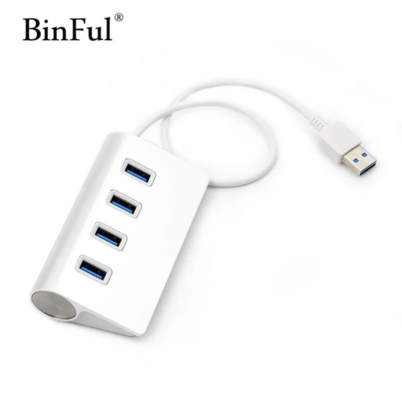 Высокоскоростной 4 портовый концентратор USB 2 0 и 3 BinFul портативный алюминиевый