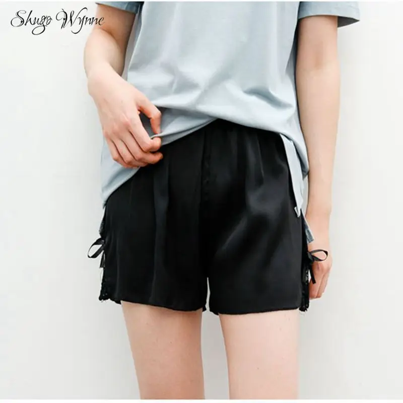 

Shugo Wynne Plus Size XL XXL XXXL XXXXL Summer New Women Sweet Loose Shorts High Waist Bloomers Casual Silk Bottoming Shorts