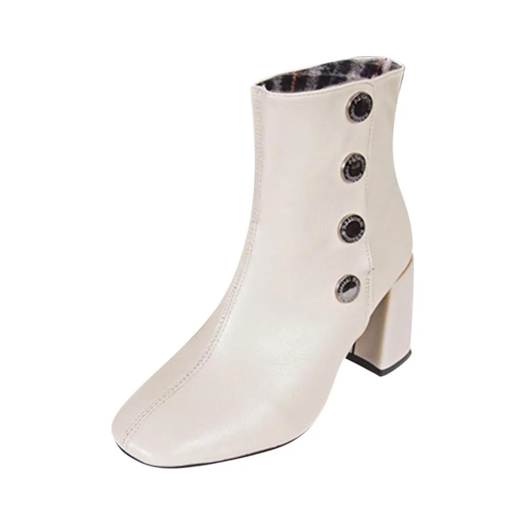 Женские ботинки; теплые ажурные зимние ботинки в стиле ретро-пряжки с плюшевой подкладкой; женская повседневная обувь из искусственной кожи; C50