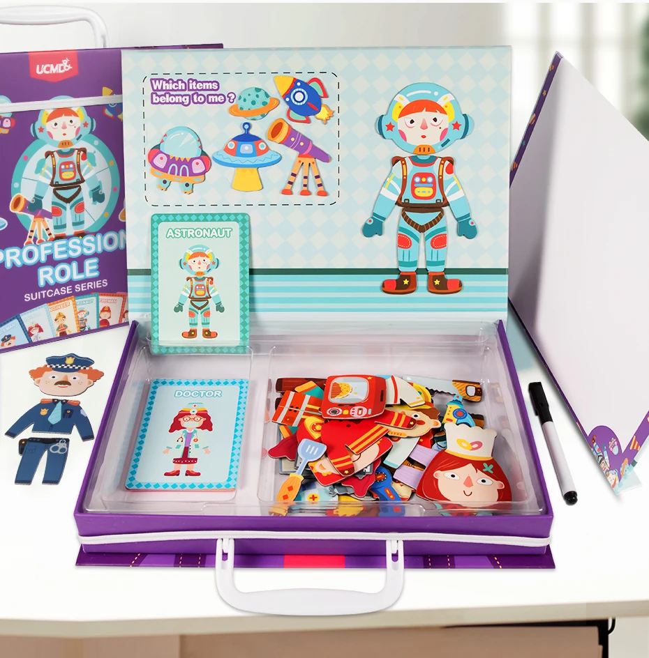 Magnetic 3D Puzzle Profession Role Jigsaw Toys Who Am I Game Puzzles Characters Learning Educational Toys for Kids Child Gift930_02