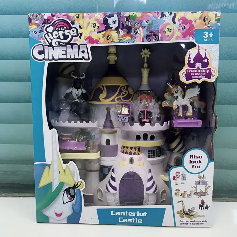 

Hot My little Horse Canterlot Castle Model Toy 30cm Collection Princess Unicorn Figure Toy Kids Gift