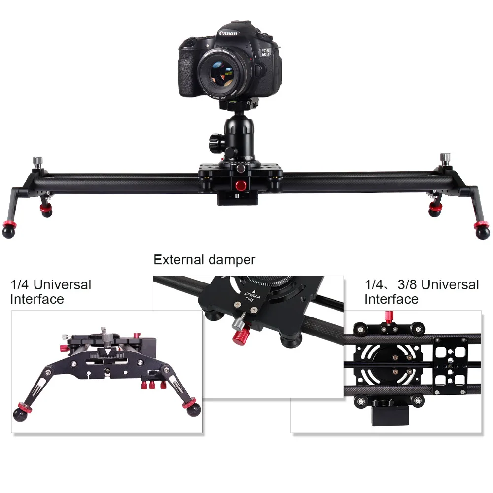 ASHANKS Stepper Motor Motorized Timelapse Video Slider Follow Focus Rail Carbon Slide for Electric Control DSLR Camera Shooting