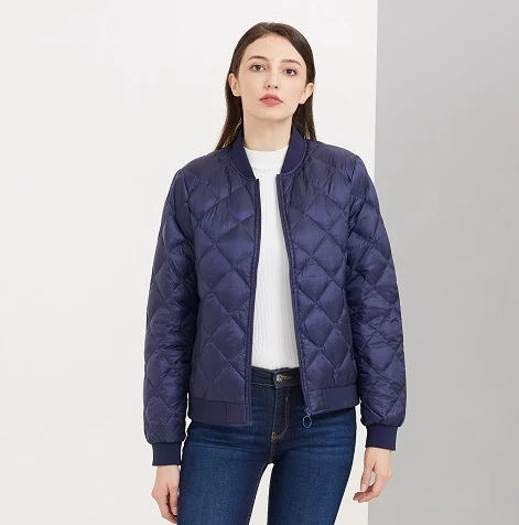 

High quality misun 2019 autumn and winter medium-long PU patchwork thin down coat female shirt fashion spring women's jackets