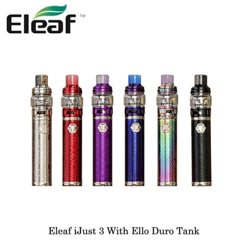 

80W Original Eleaf iJust 3 Kit electronic cigarette with 3000mAh built-in battery ELLO Duro Atomizer 6.5ml 25mm Vape Vaporizer