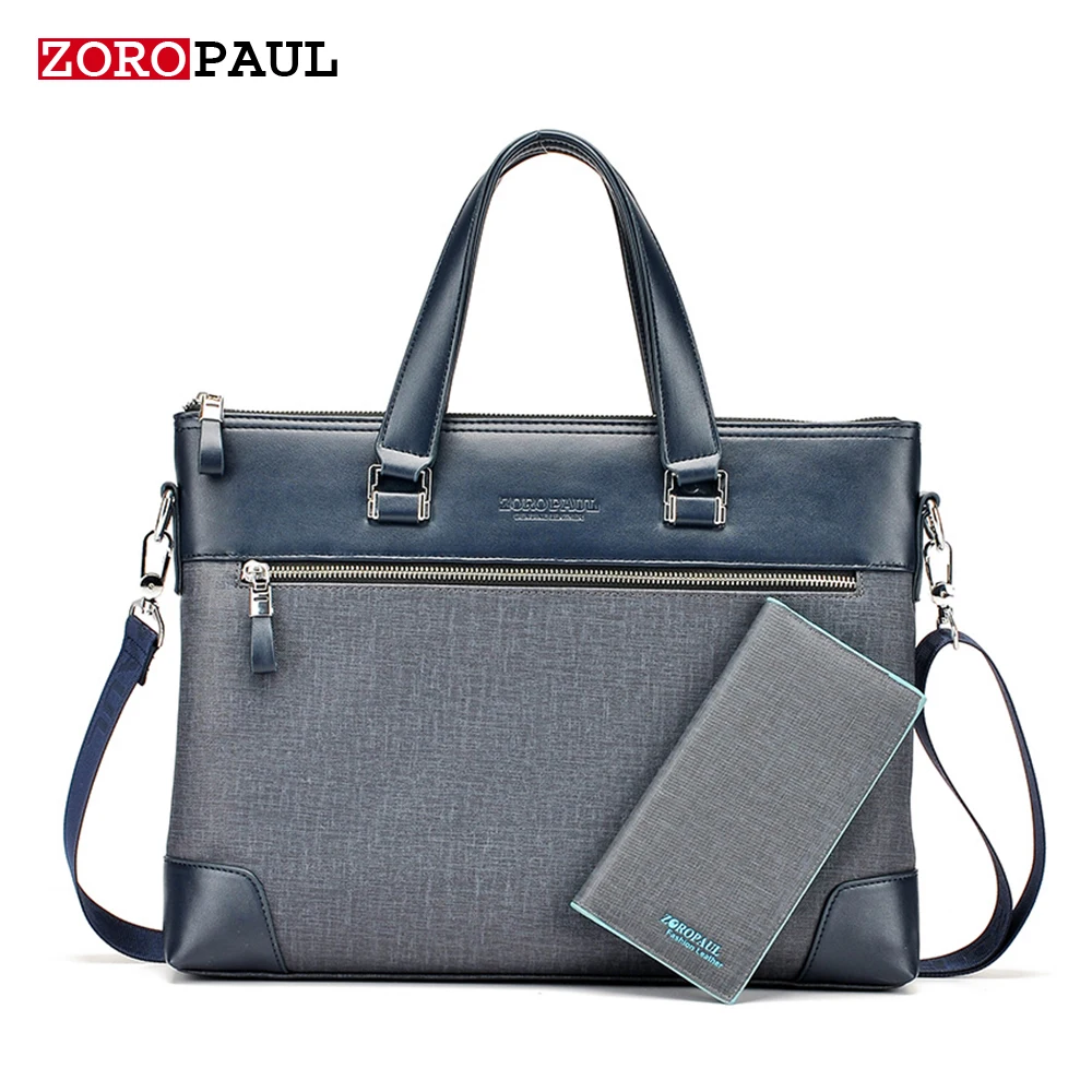ZOROPAUL 2017 NEW Men s PU leather Briefcase Fashion font b Handbags b font for Man