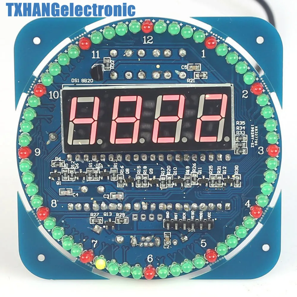 DIY DS1302 вращающийся светодиодный набор электронных цифровых часов 51 SCM обучающая доска 5 в электронный набор diy светодиодный модуль дисплея