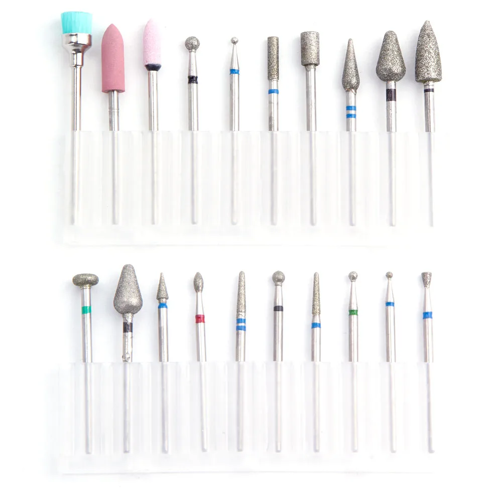 

10pcs Nail Drill Bits Set Nail File Electric Machine Accessory Rotary Burrs Polishing Ceramic Milling Cutter Clean File Tools