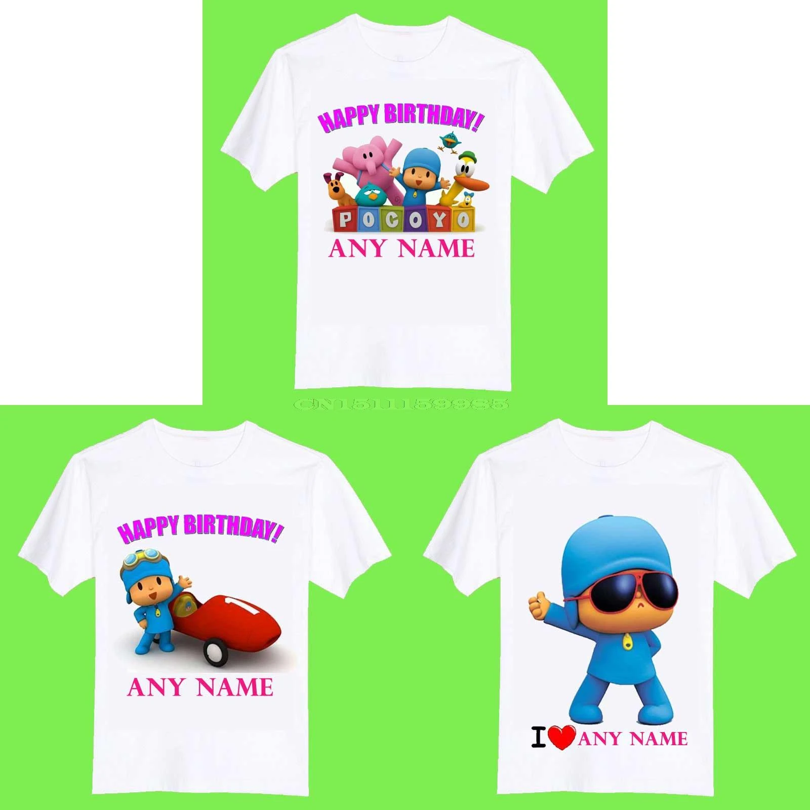Free Shipping 15 New Pocoyo Racing Car Personalized Name Kids Birthday Love Gift O Neck Camiseta Unisex T Shirt Shirt Lazio Gift Usbshirt Lycra Aliexpress